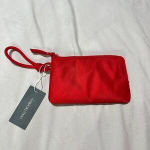 Vera Bradley Zip Wristlet Goji Berry Red Paisley Mini Travel Pouch Clutch NWT
